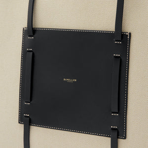 DeMellier The Large Capri salt & pepper canvas black smooth