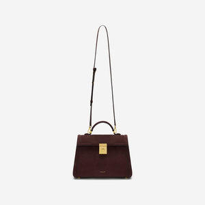 DeMellier The Midi Paris burgundy suede & burgundy smooth