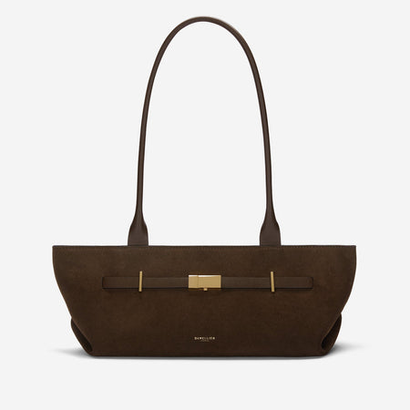 DeMellier The New York Shoulder mocha suede & mocha smooth