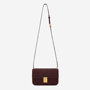 DeMellier The Paris Crossbody burgundy suede