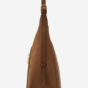 DeMellier The Siena Hobo deep tan suede & deep tan small grain