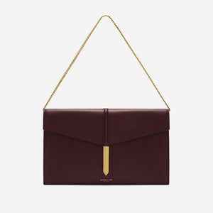DeMellier The Tokyo Clutch burgundy smooth
