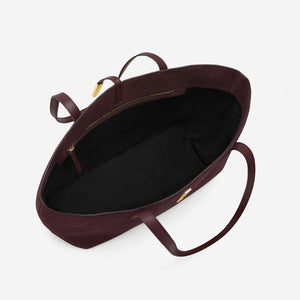 DeMellier The Tokyo Tote burgundy suede & burgundy smooth