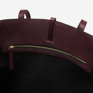 DeMellier The Tokyo Tote burgundy suede & burgundy smooth