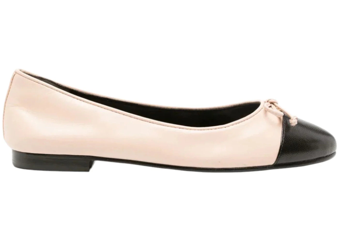 Tory Burch Cap Toe Ballet Rose Pink Perfect Black (Women's)
