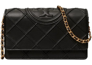 Tory Burch Fleming Chain Wallet Black