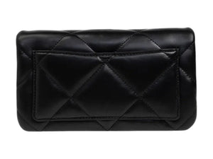 Tory Burch Kira Diamond Quilt Chain Wallet Black