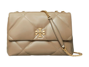 Tory Burch Kira Diamond Quilt Convertible Shoulder Bag Taupe Oak