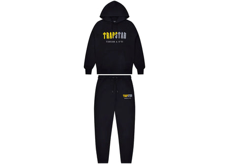 Trapstar Decoded Chenille Hooded Tracksuit Black/Yellow