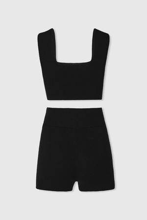KNIT SQUARE BRALETTE AND BOXER SET