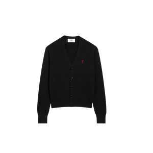 Permanent Black Wool Ami De Coeur Cardigan Cardigan in merino wool knit