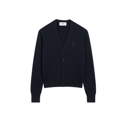 Blue Wool Ami De Coeur Cardigan Cardigan in merino wool knit