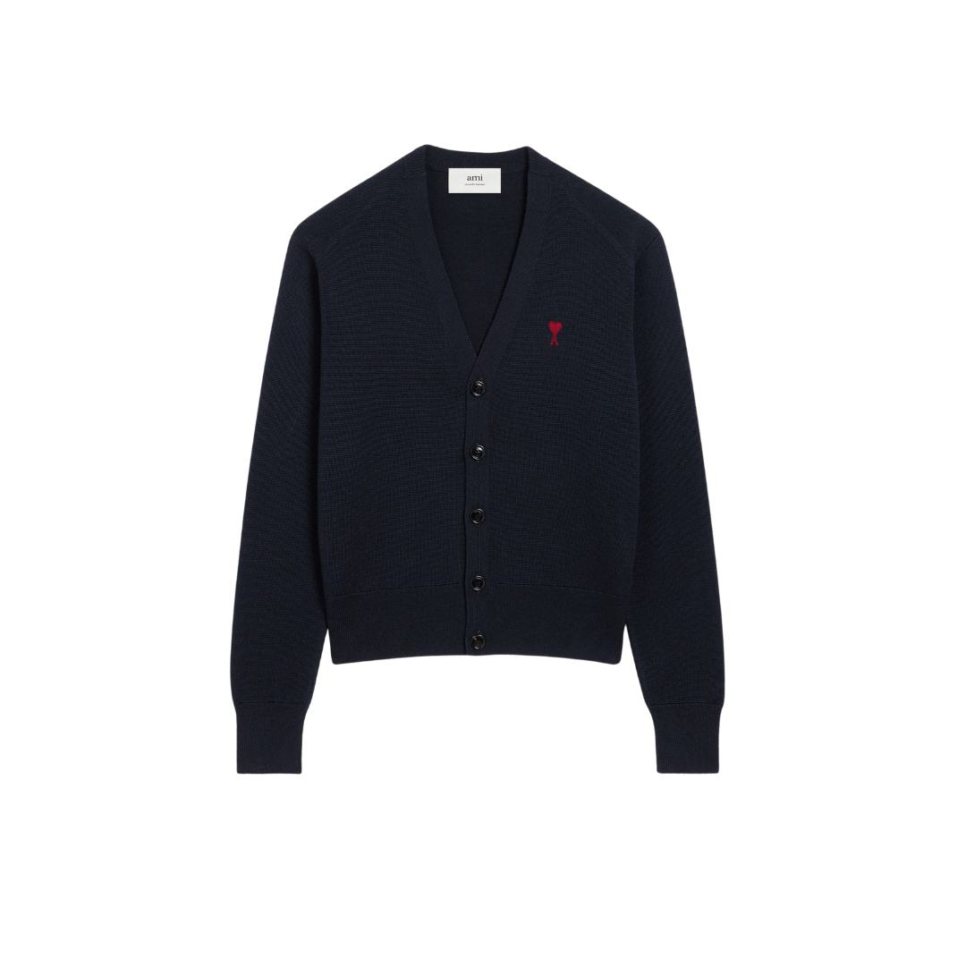 Blue Wool Ami De Coeur Cardigan Cardigan in merino wool knit