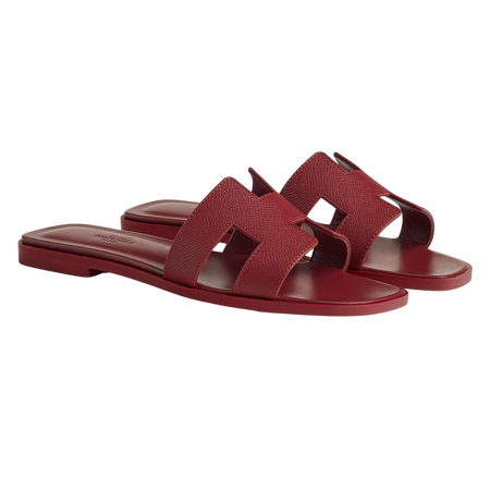 Hermes Oran sandal Rouge H