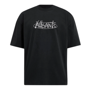 STERNUM CREW Print T-Shirt washed black