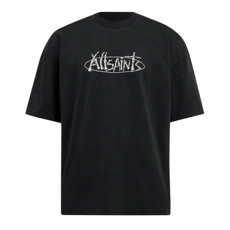 STERNUM CREW Print T-Shirt washed black