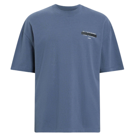 All Saints Blue Redact Shorts Sleeve T-Shirt