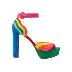 Christian Louboutin Degratissimo Alta 130 VV/Suede Sandal Heels Multi (Women's)