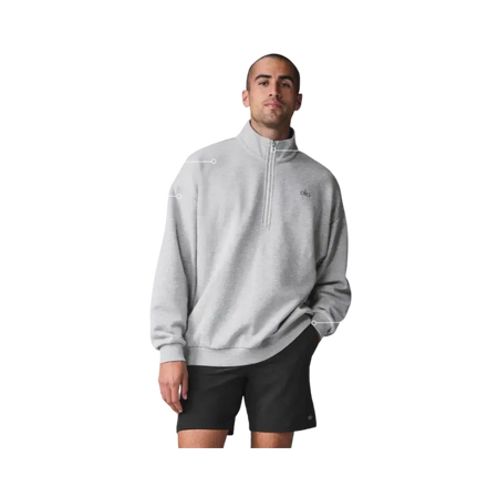 Alo Accolade 1/4 Zip Pullover Athletic Heather Grey