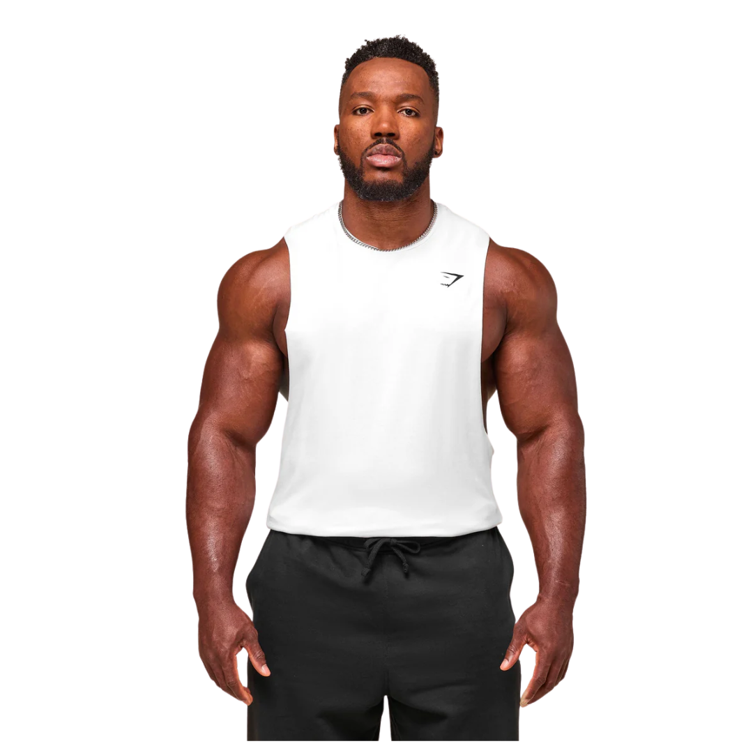 Gymshark Critical Drop Arm Tank White