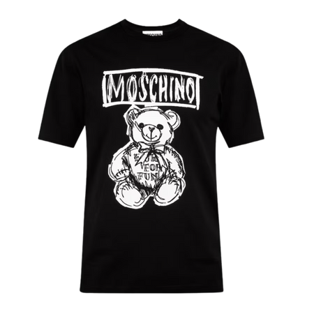Men Black Teddy Printed T-Shirt