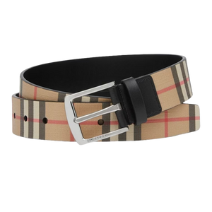 Burberry Vintage Check And Leather Belt Archive Beige/Black