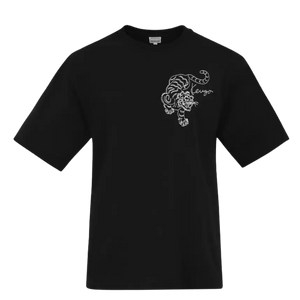 Kenzo Men Black Star Tiger Embroidered T-Shirt Black