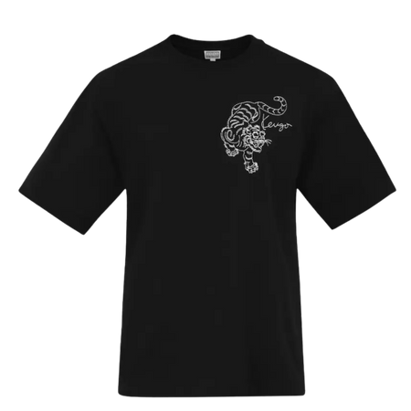 Kenzo Men Black Star Tiger Embroidered T-Shirt Black