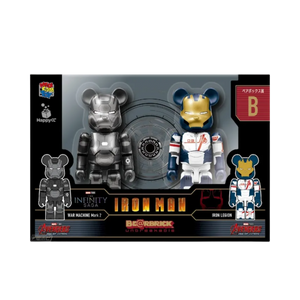 Bearbrick x Marvel Infinity Saga Iron Man Happy Lottery Pair Box Award B [War Machine Mark 2] & [Iron Legion] 100% Multi