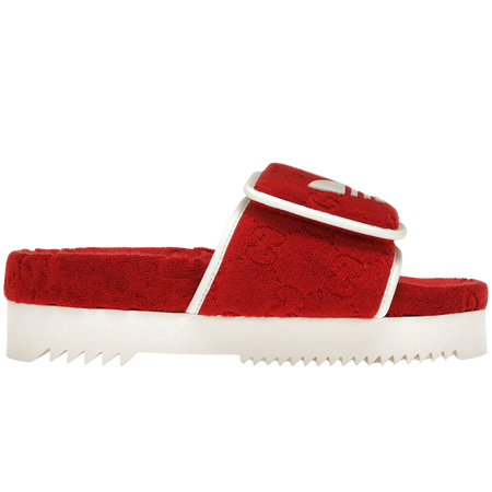 Adidas x Gucci Monogram Slide Red