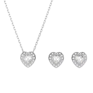 Swarovski® Ss25 Capsule Women's Base Metal Set: Necklace + Earrings - Silver 5720849