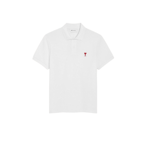 White Cotton Ami de Coeur Polo Shirt Ami de Coeur polo shirt in organic cotton pique