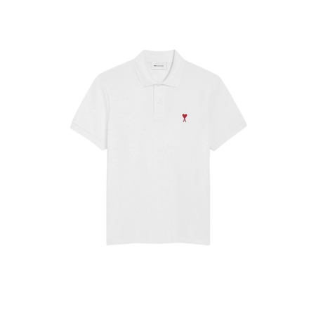 White Cotton Ami de Coeur Polo Shirt Ami de Coeur polo shirt in organic cotton pique