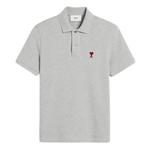 Grey Cotton Ami de Coeur Polo Shirt Ami de Coeur polo shirt in organic cotton pique