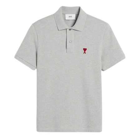 Grey Cotton Ami de Coeur Polo Shirt Ami de Coeur polo shirt in organic cotton pique