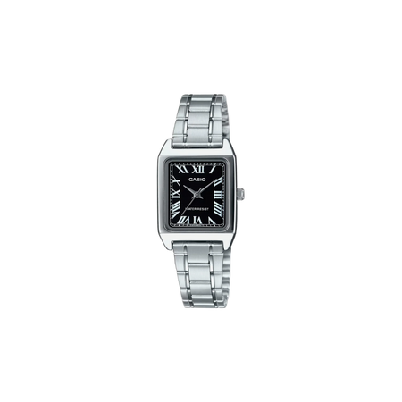 Casio LTP-V007D-1BUDF Black Dial SIlver Stainless Steel Watch