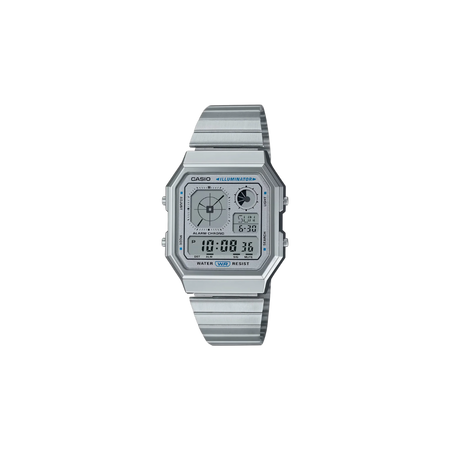 Casio Vintage A130WE-7ADF Quartz Silver Dial Digital Stainless Steel Watch