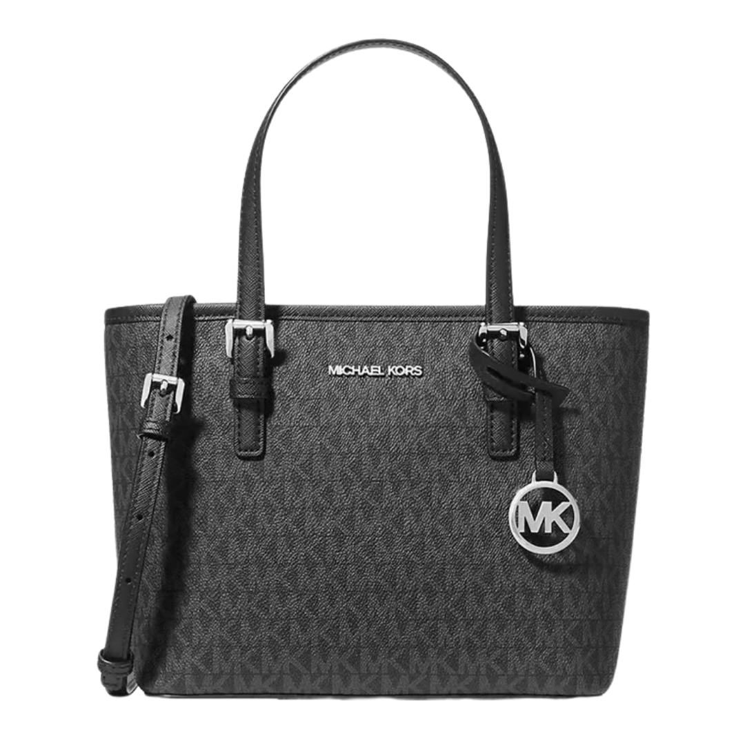 Michael Kors Black Jet Set Travel Logo Small Tote