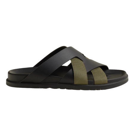 Hermes Kazimir Sandal Black/Tundra Green