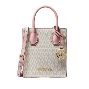 Michael Kors Mercer Extra-Small Logo and Leather Crossbody Bag Pwd Blsh Mlt
