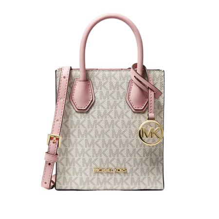 Michael Kors Mercer Extra-Small Logo and Leather Crossbody Bag Pwd Blsh Mlt
