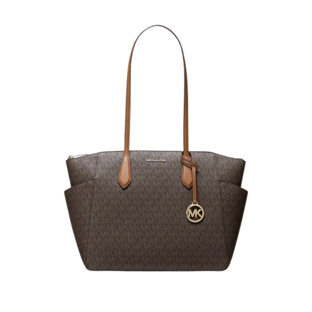 Michael Kors Marilyn Medium Signature Logo Tote Bag Brown