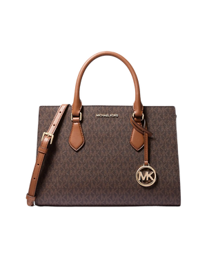 Michael Kors Sheila Medium Logo Satchel Brown