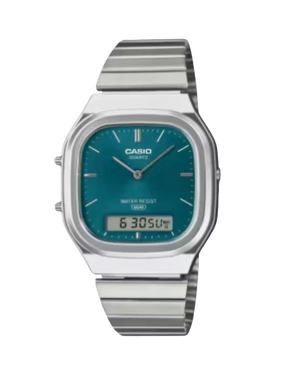 Casio Vintage AQ-240E-3A Dual Time Digital Watch D419