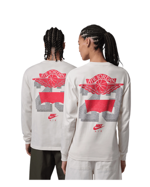 Jordan X LEVIS LONG SLEEVE TEE PALE IVORY/BLACK-UNIVERSITY RED