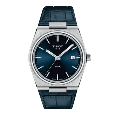 Tissot PRX Quartz Blue Dial Analog Leather Watch