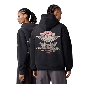 Jordan X LEVIS HOODIE BLACK/PALE IVORY-GYM RED