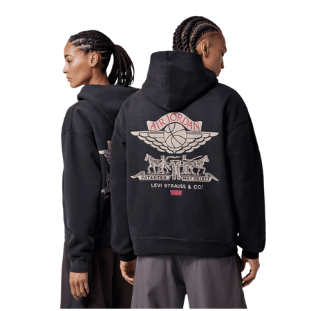 Jordan X LEVIS HOODIE BLACK/PALE IVORY-GYM RED