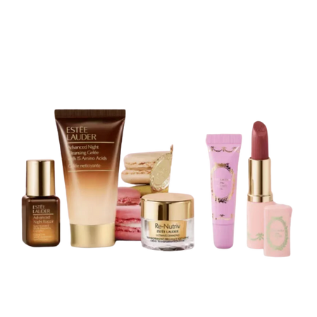 Estee Lauder x Laduree 6 Pcs Gift Set Re-Nutriv Ultimate Diamond Skincare Makeup