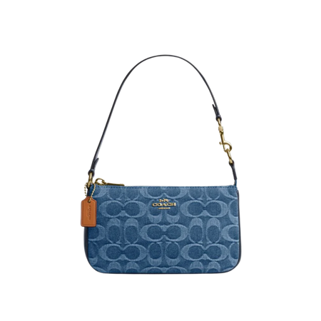Coach Nolita 19 In Signature Denim Gold Indigo